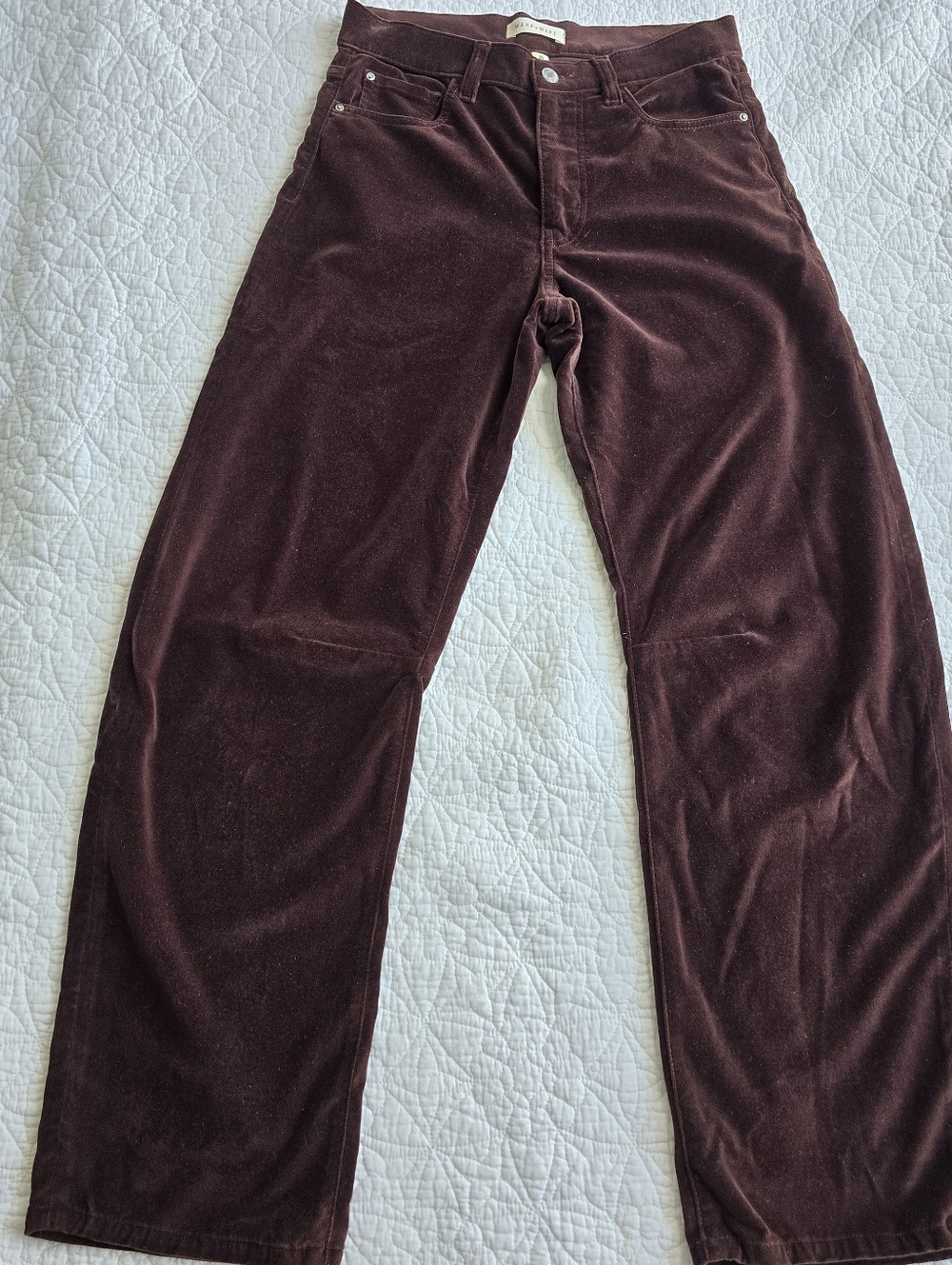 Warp + Weft Barrel Brown Velvet Pants SAMPLE